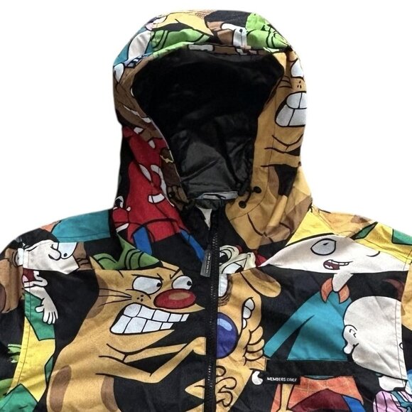 Members Only Nickelodeon Jacket Mens Large Cartoon Print Hooded Windbreaker 90s - Picture 4 of 13